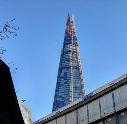The view of the Shard from the market.